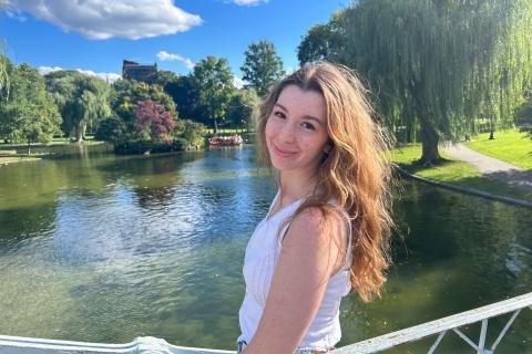 UNH student in Boston Public Garden